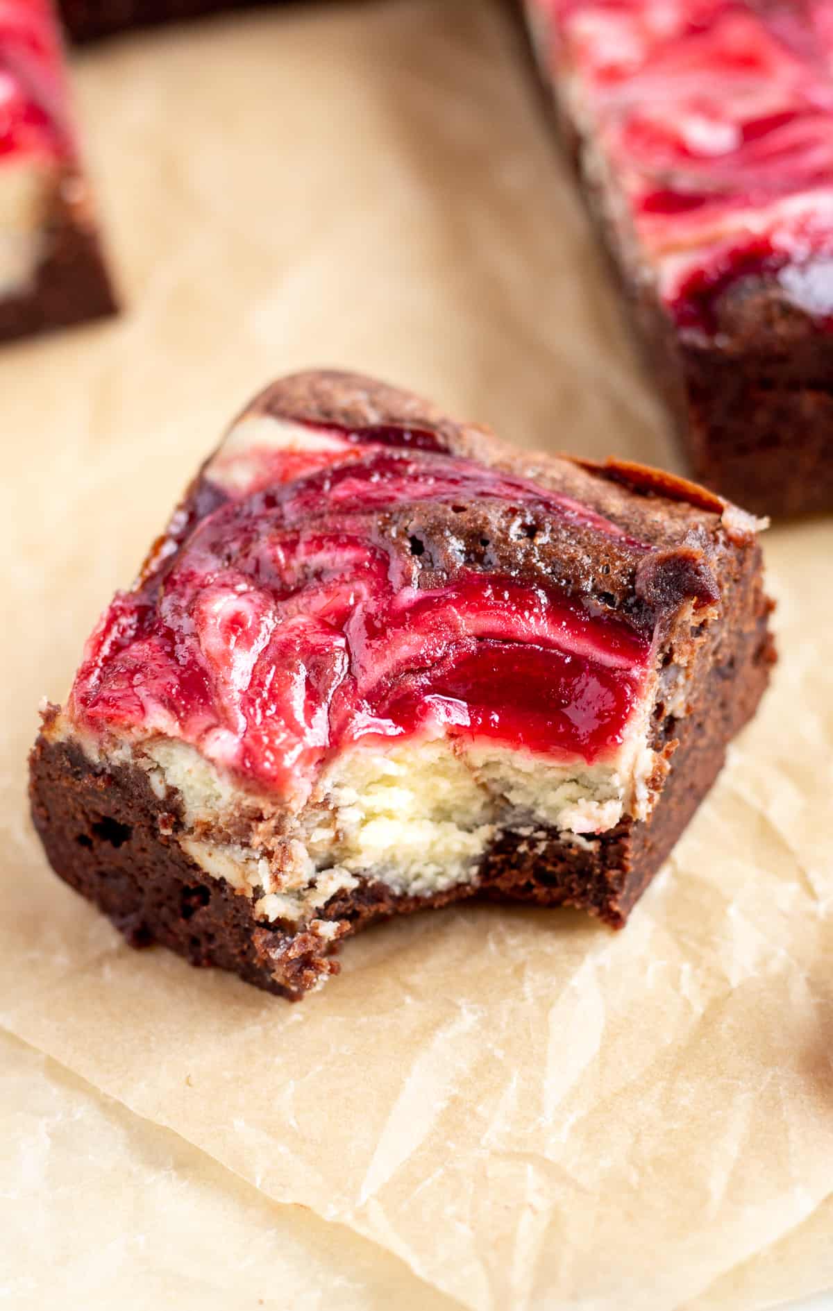 Raspberry Swirl Cheesecake Brownies - The Little Vintage Baking Company