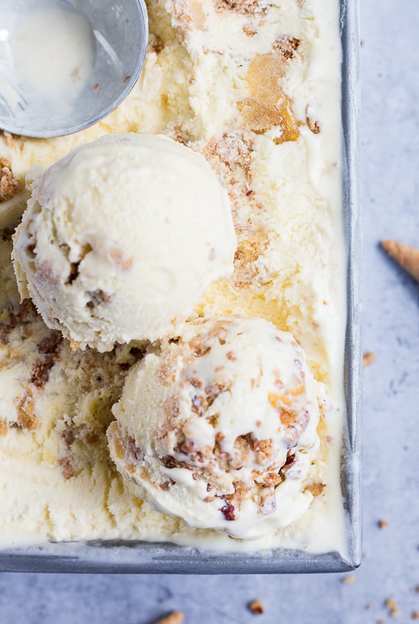 Roasted Peach Crisp Ice Cream