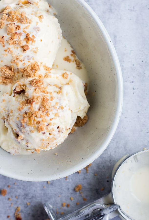 Roasted Peach Crisp Ice Cream