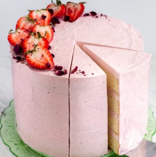 Strawberry Rose Buttermilk Cake