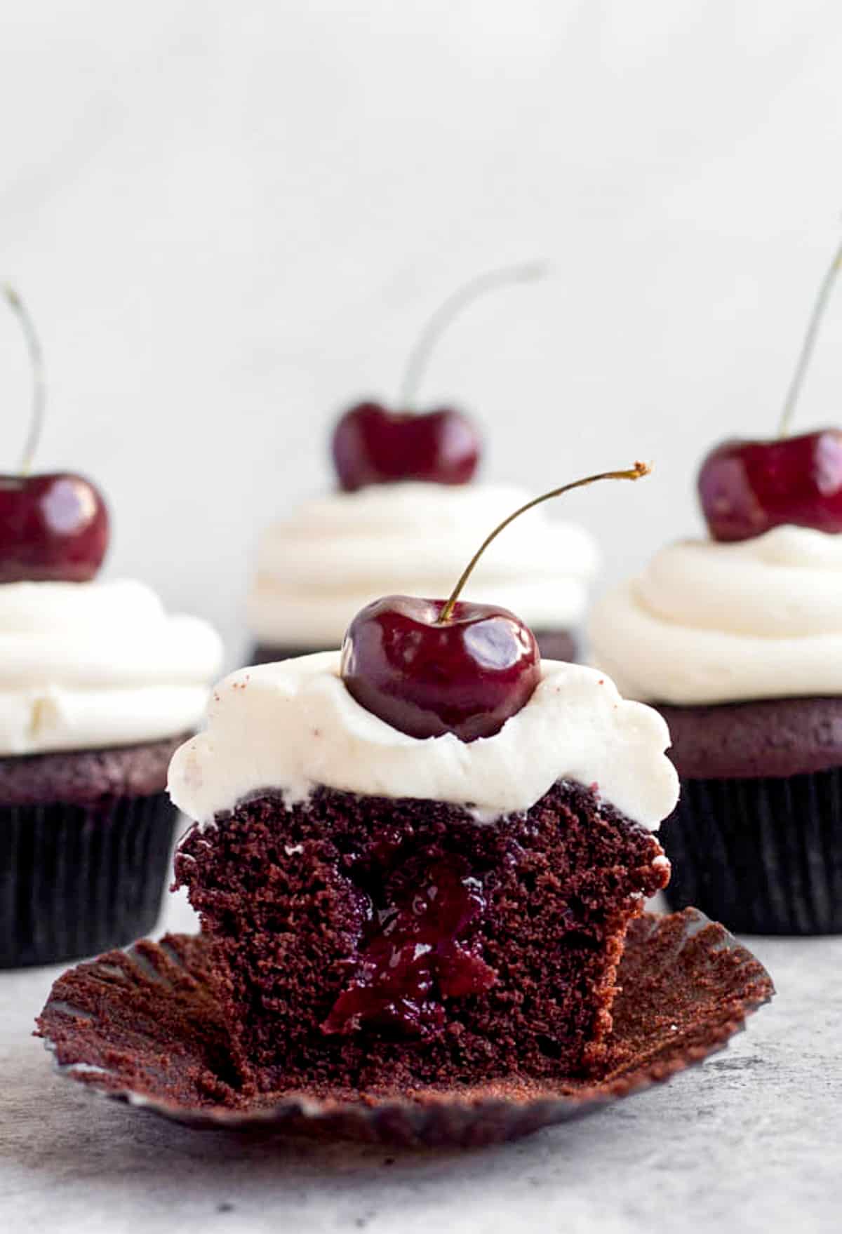 gourmet black forest cupcakes