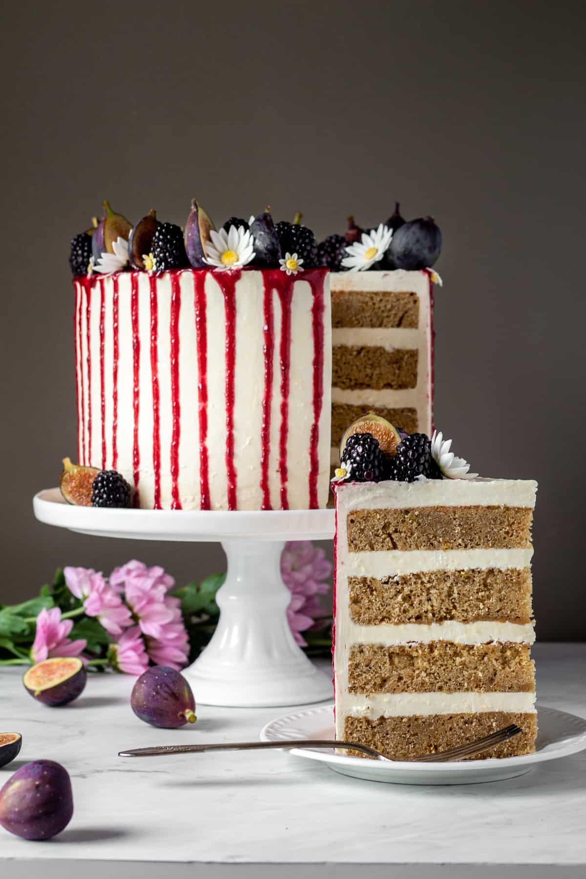 Earl Grey Cake with Honey Buttercream and Blackberry Caramel - Little ...