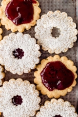 Pistachio Cherry Linzer Cookies