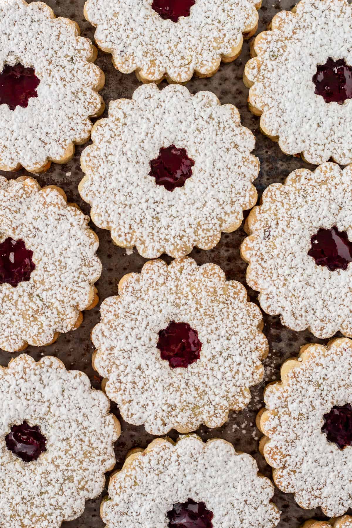 Pistachio Cherry Linzer Cookies