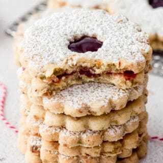 Pistachio Cherry Linzer Cookies