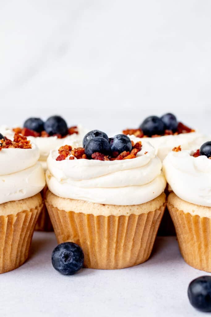 Maple Bacon Blueberry French Toast Cupcakes