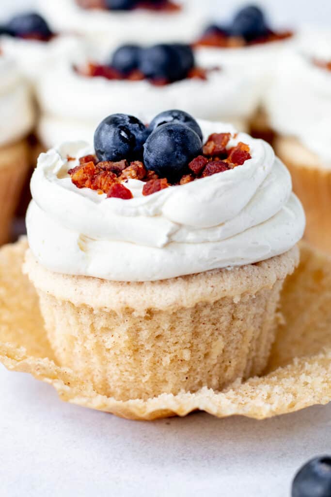 Maple Bacon Blueberry French Toast Cupcakes