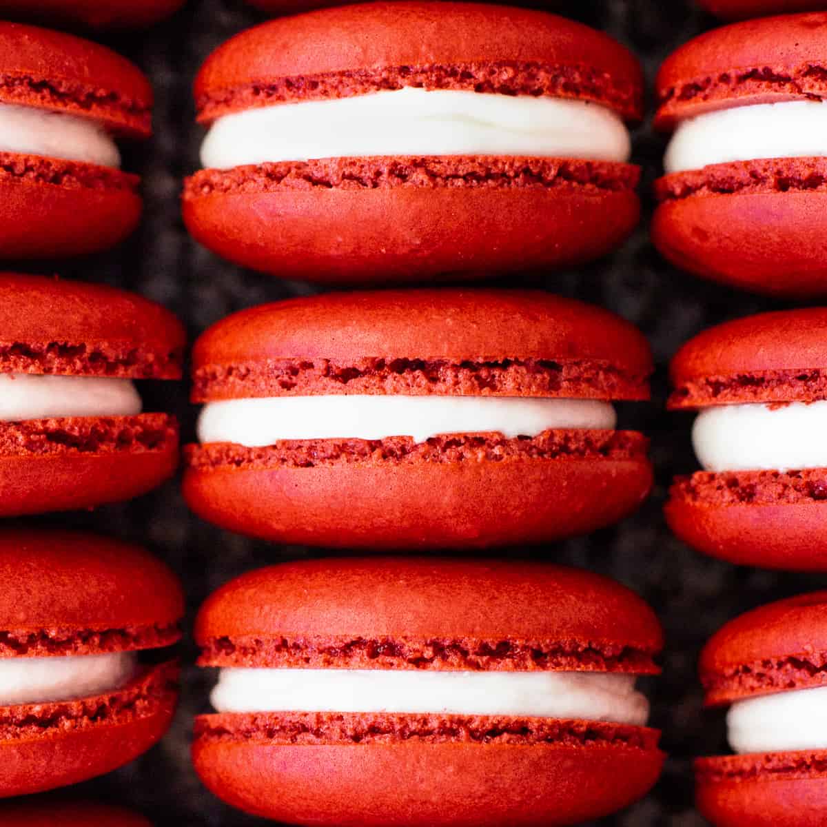 Red Velvet Macarons Little Vintage Baking