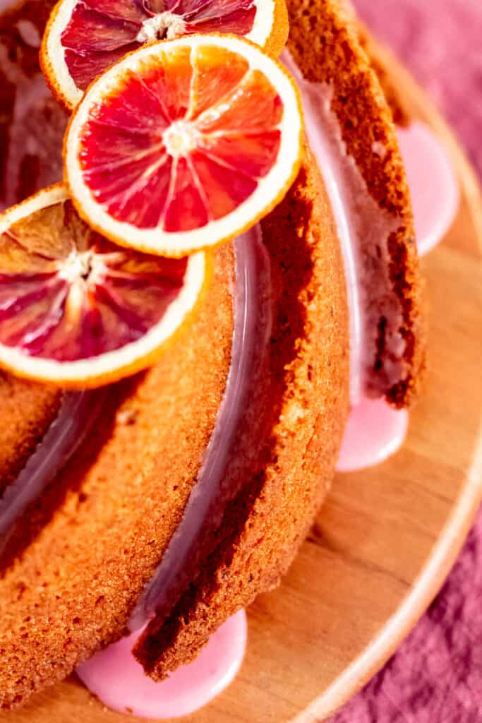 Blood Orange Pistachio Olive Oil Bundt Cake