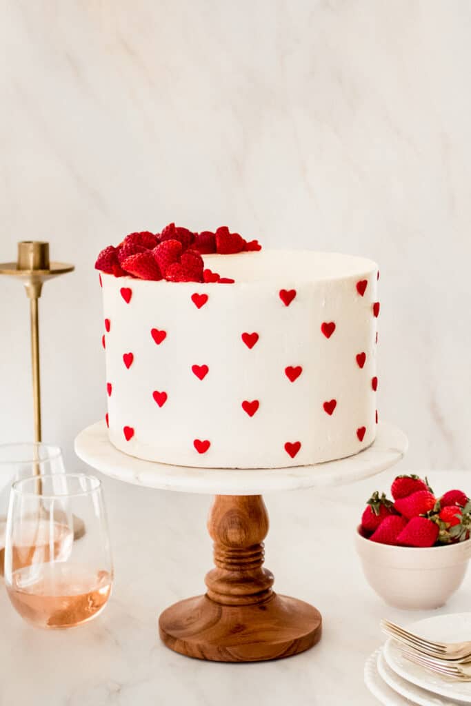 Champagne Strawberry Truffle Cake