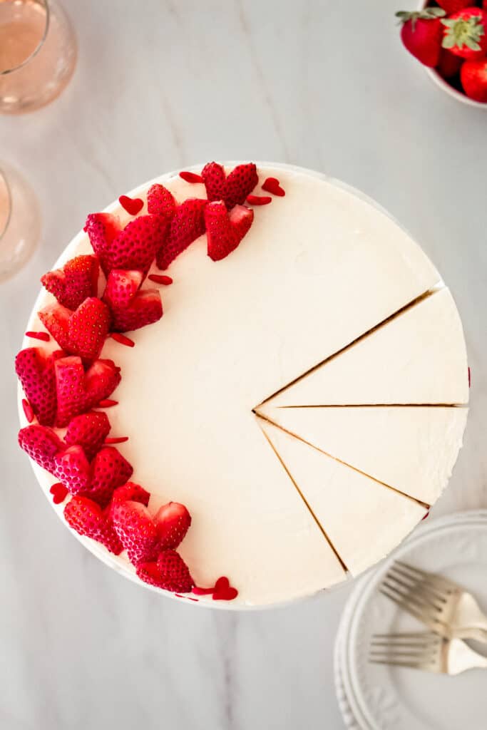 Champagne Strawberry Truffle Cake