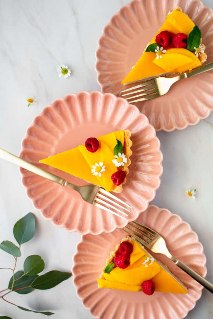 Mango Coconut Panna Cotta Tart