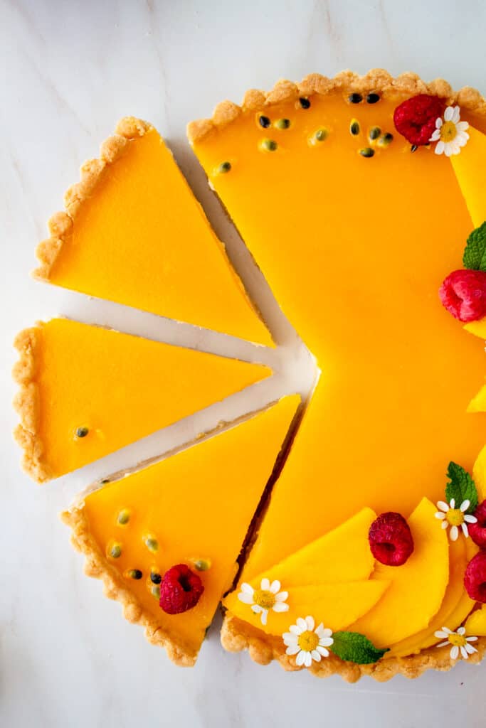 Mango Coconut Panna Cotta Tart