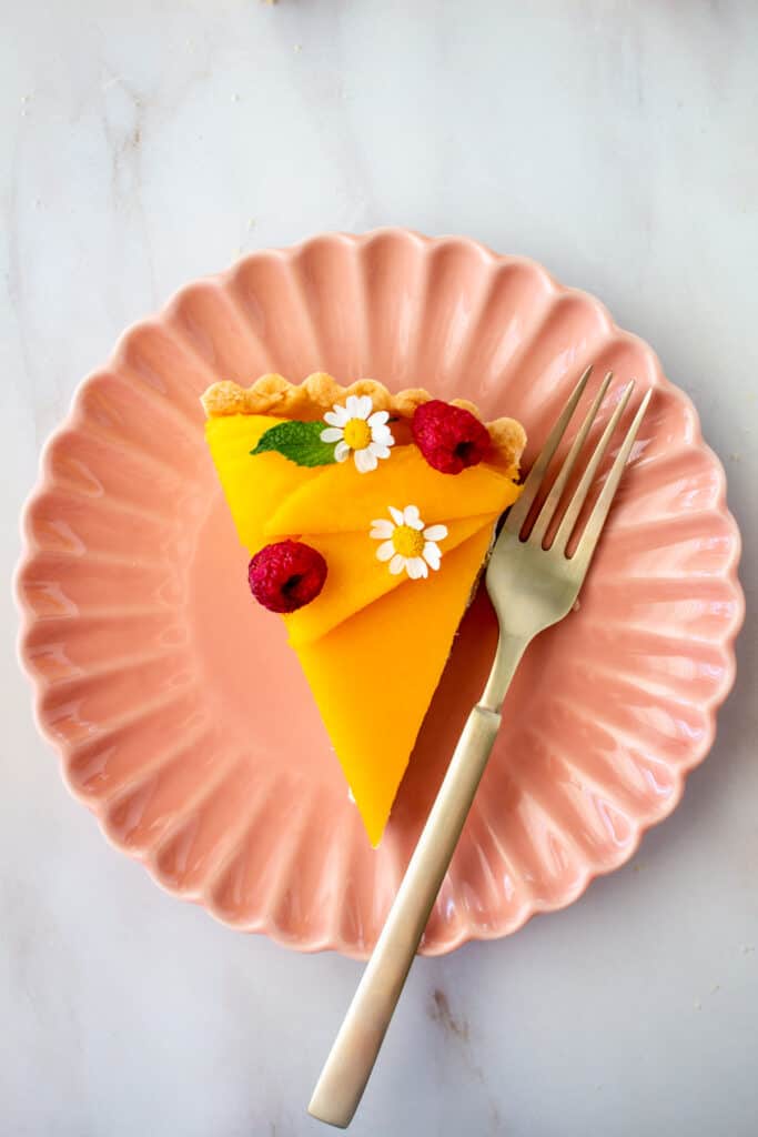 Mango Coconut Panna Cotta Tart