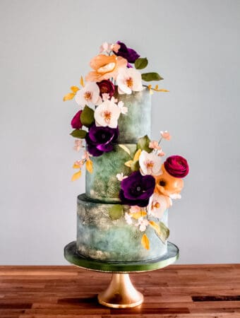 Aged Textured Floral Cake