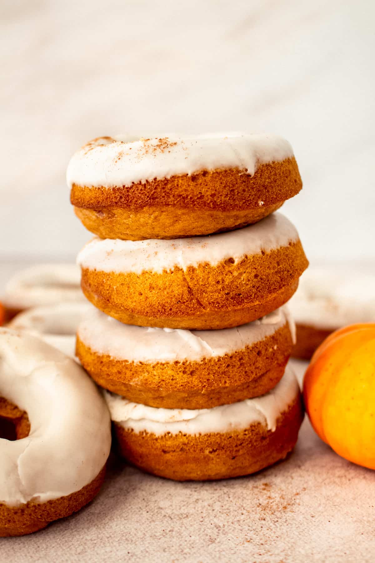 stacked pumpkin donuts