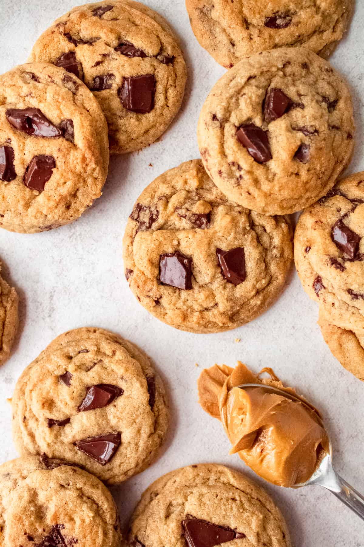 baked cookie butter cookies on baking sheet