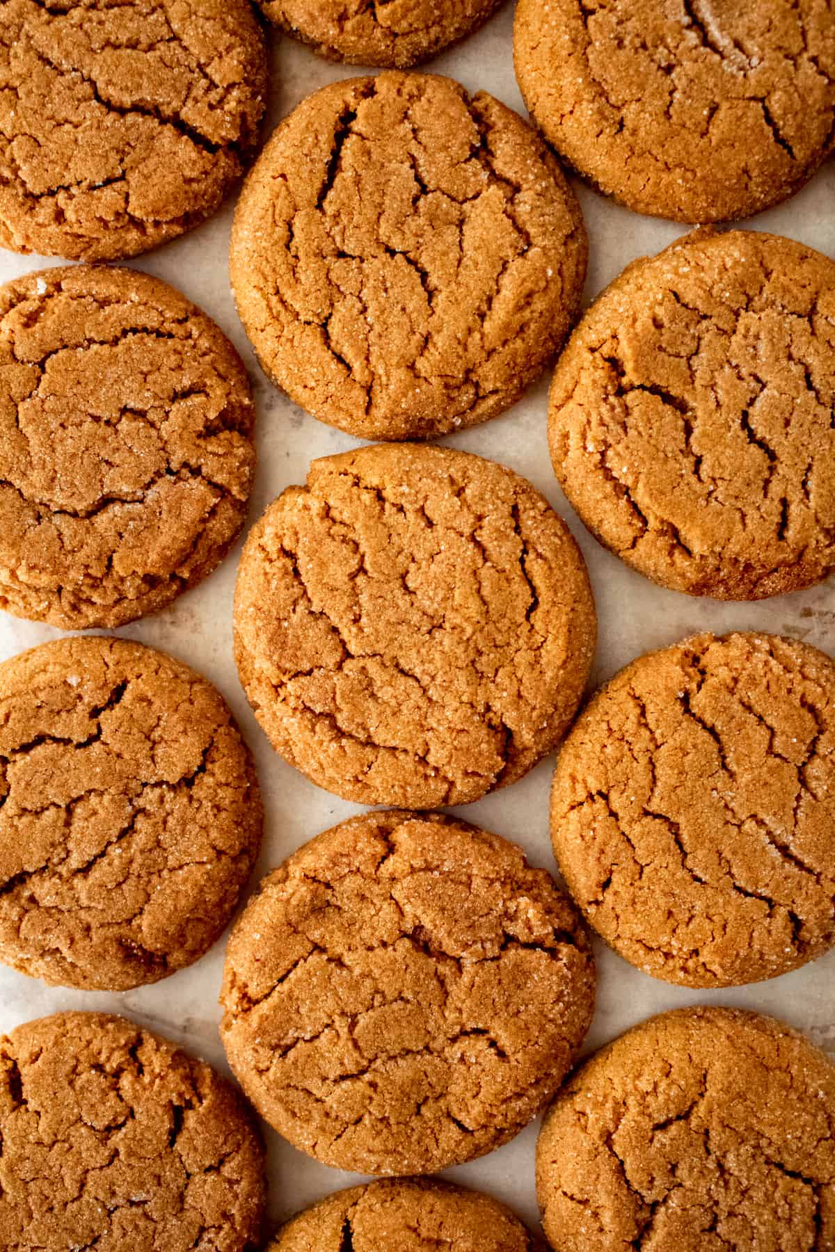 baked molasses crinkle cookies