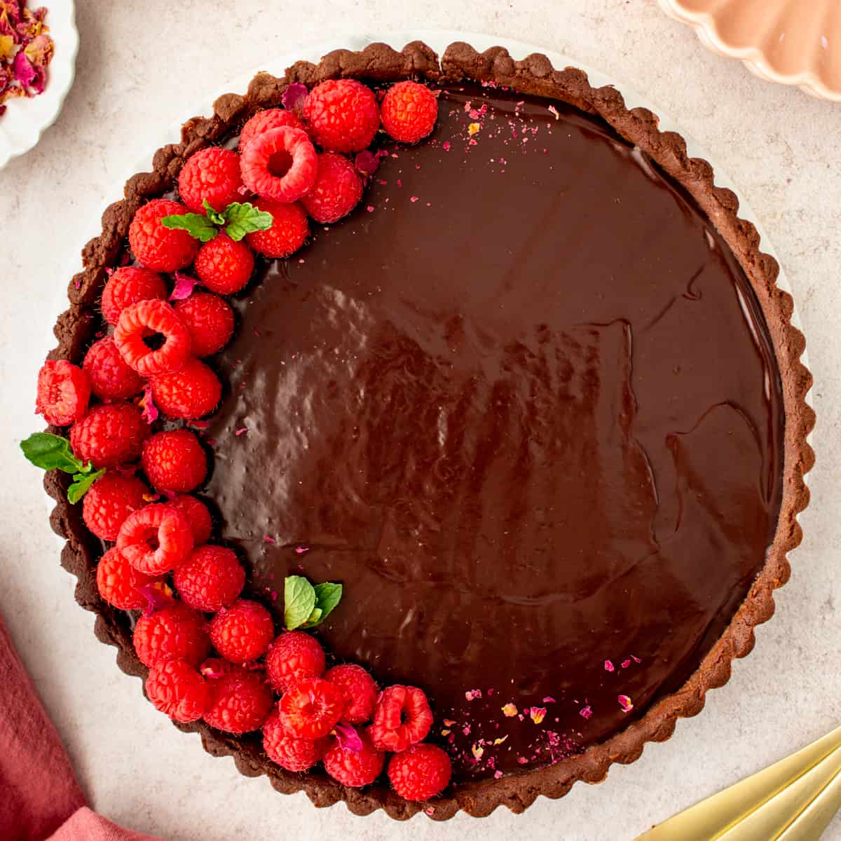 Chocolate Raspberry Tart Little Vintage Baking