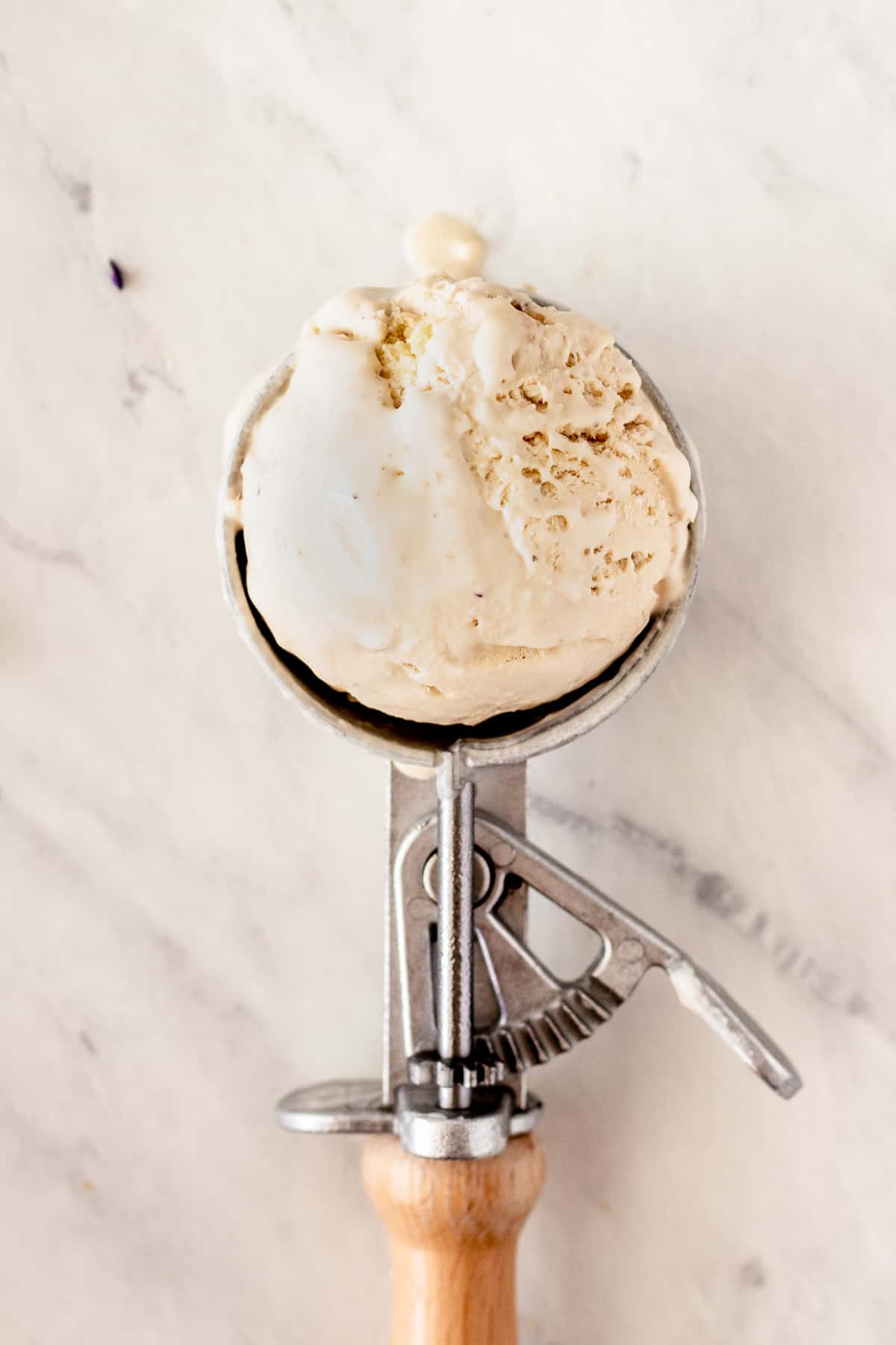 scoop of ice cream in a ice cream scoop 