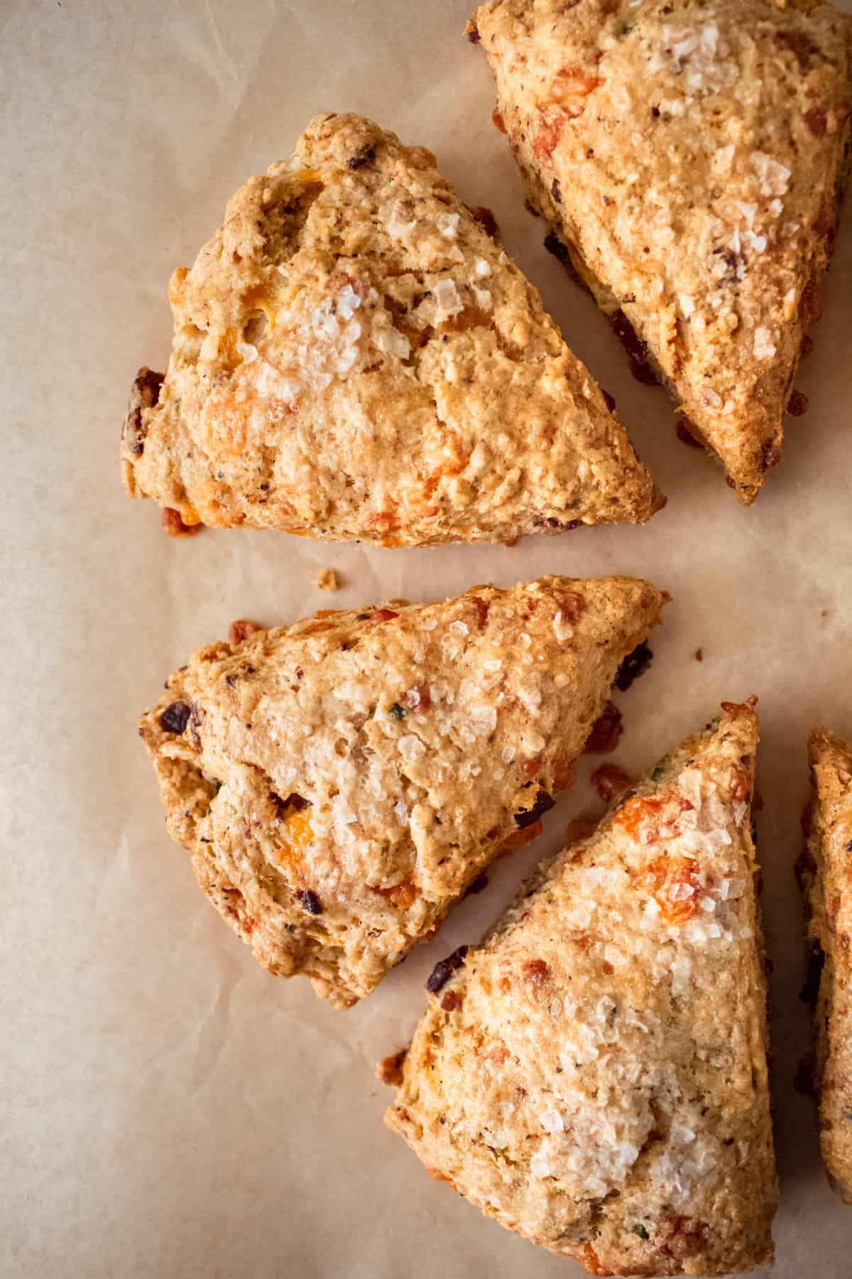 close up of baked scones