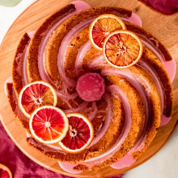 blood orange olive oil cake with dried blood orange slices