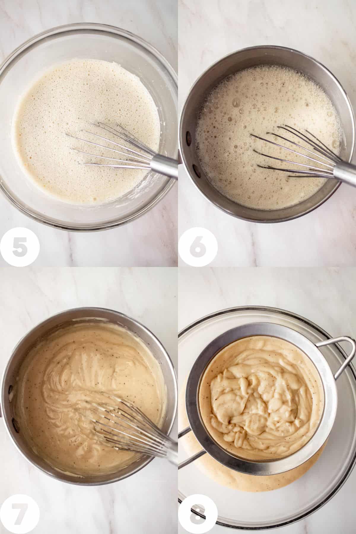 step by step photos of making the pastry cream