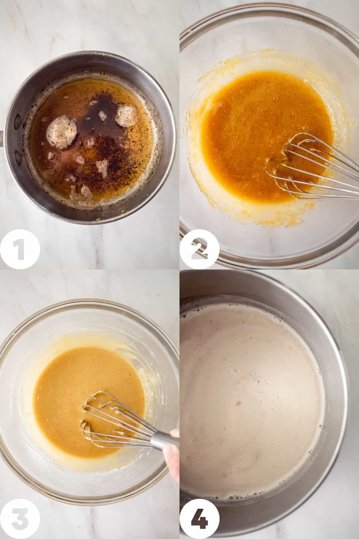 step by step photos of making the brown butter pastry cream