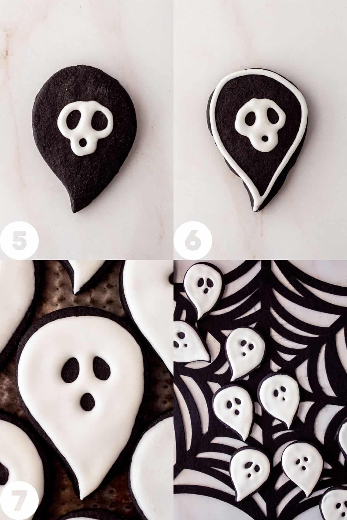 decorating ghost cookies