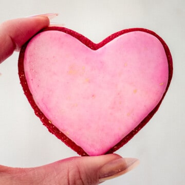 royal icing iced heart cookie