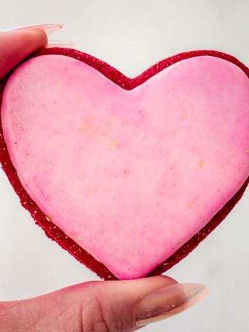 royal icing iced heart cookie