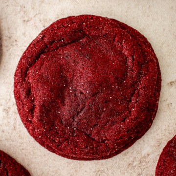 baked stuffed red velvet cookie
